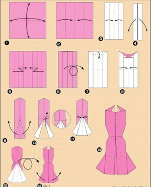 Платье из бумаги: схема