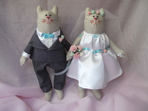 Игрушки свадебные котики