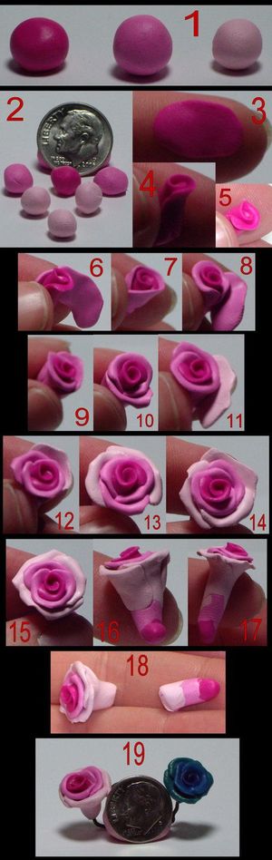 Как сделать розу из полимерной глины
