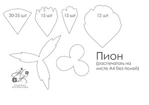 Схема цветка из фоамирана