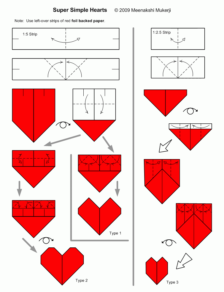 Как сделать сердце из бумаги, техника оригами