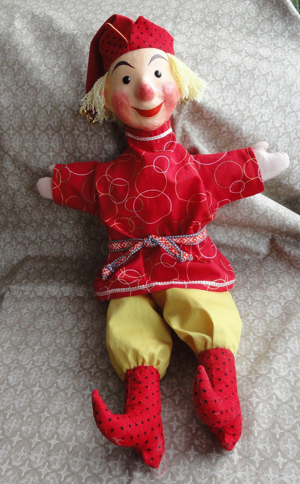 Текстильная кукла игрушка Петрушка кукольный театр: