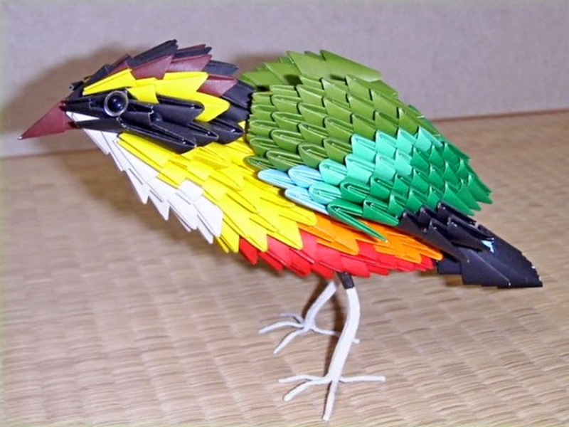 Лесная птица оригами