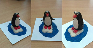 Пингвин из полимерной глины
